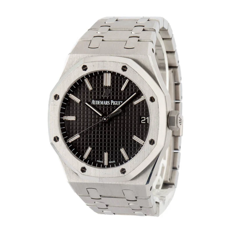 Audemars Piguet Royal Oak Selfwinding Black Dial — sports watches at Lume Wrist Watches