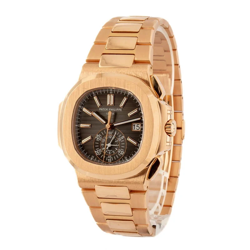 Patek Philippe Nautilus Chronograph Date Rose Gold — rose gold watches at Lume Wrist Watches