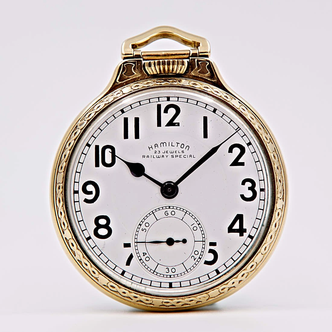 Hamilton Yellow Gold-Filled Open Face Railroad Model 17, 950B — gold watches at Lume Wrist Watches