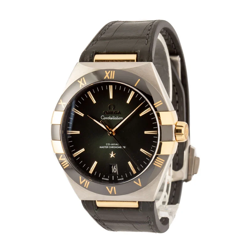 Omega Constellation Steel & Yellow Gold Green Dial — gold watches at Lume Wrist Watches