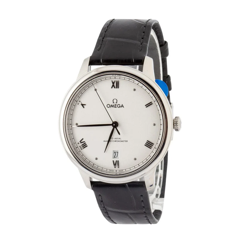 Steel Omega De Ville Prestige Silver Roman Dial