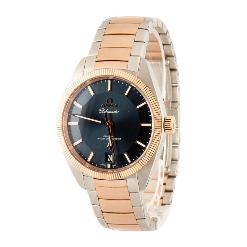 Omega Constellation Globemaster Blue Dial Steel & Sedna Gold — gold watches at Lume Wrist Watches