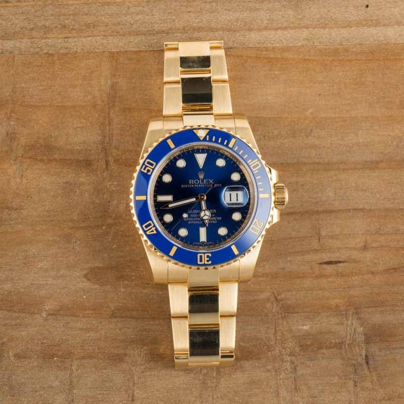 Rolex Submariner Yellow Gold 116618 Blue Dial