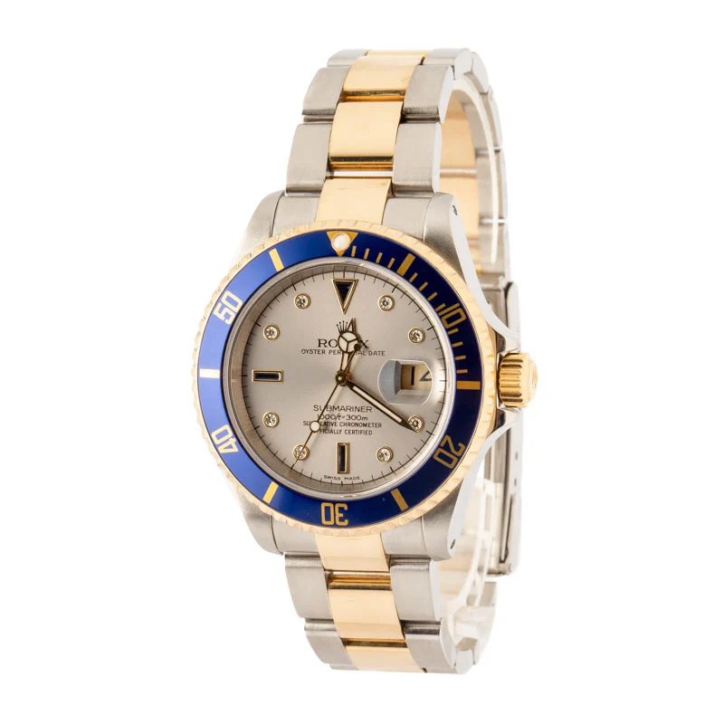 Serti Dial Rolex Submariner 16613 Steel & Gold