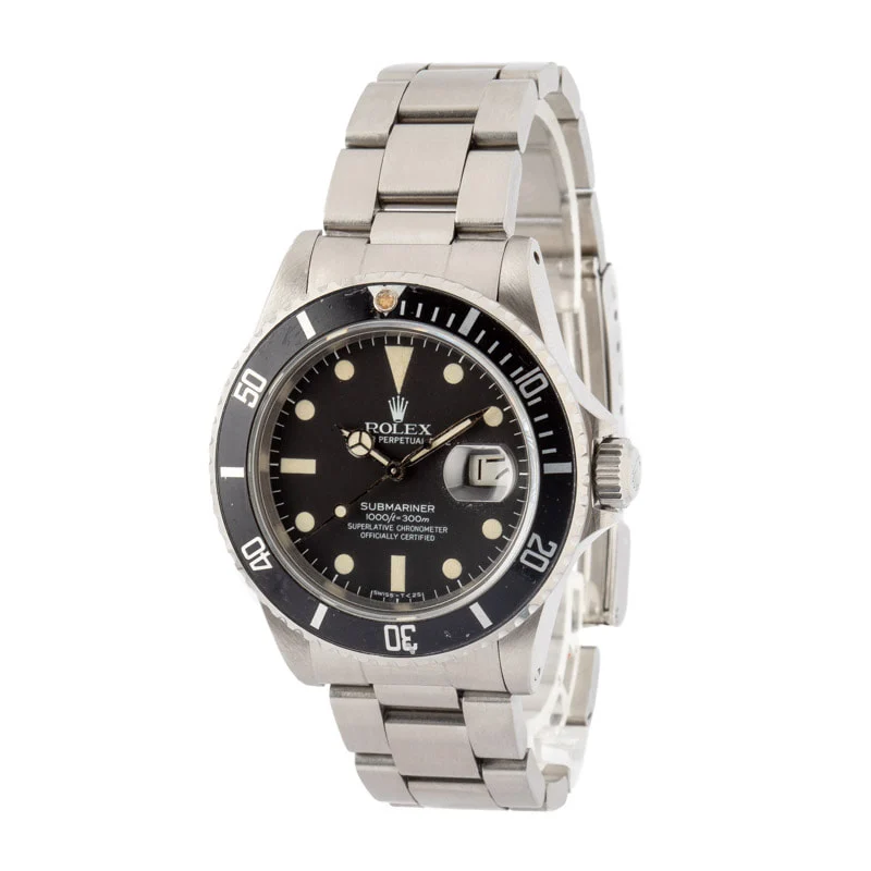 Vintage Rolex Submariner 16800 Black Dial