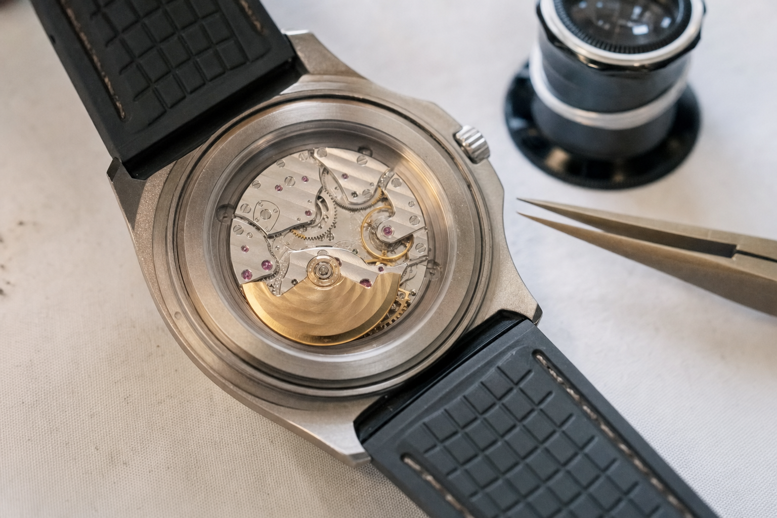 Exquisite Patek Philippe Aquanaut 5167A luxury sports watch, highlighting its unique grenade dial texture and high-end craftsmanship.
