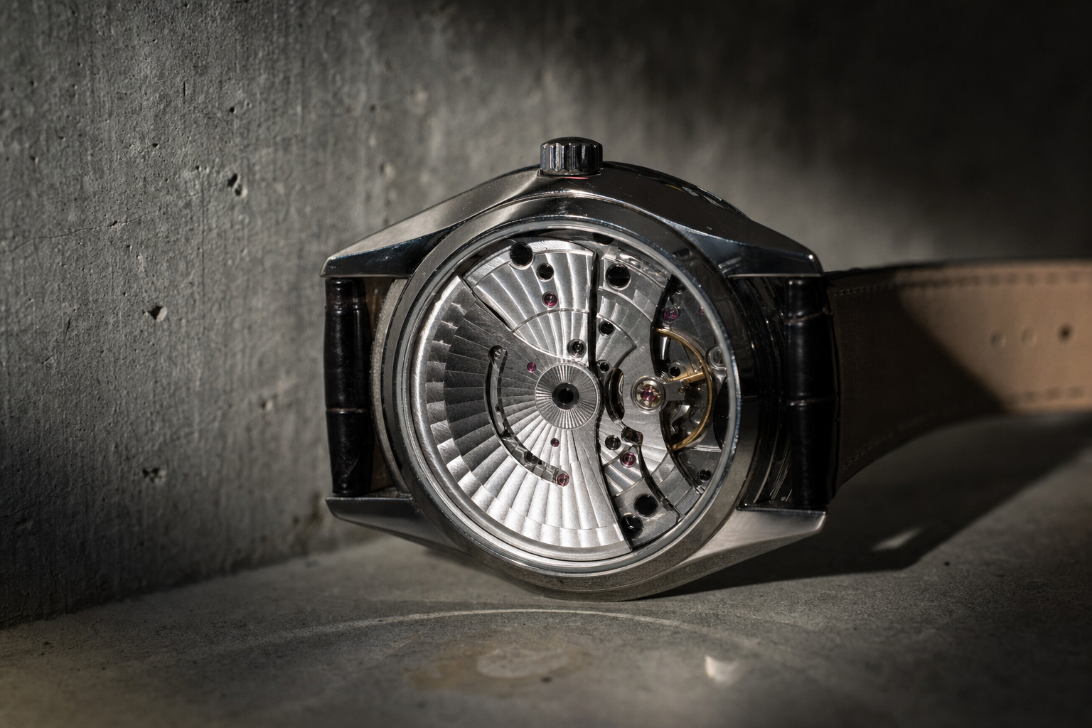 Detailed view of Omega Calibre 8900 Co-Axial Master Chronometer movement with silicon balance spring