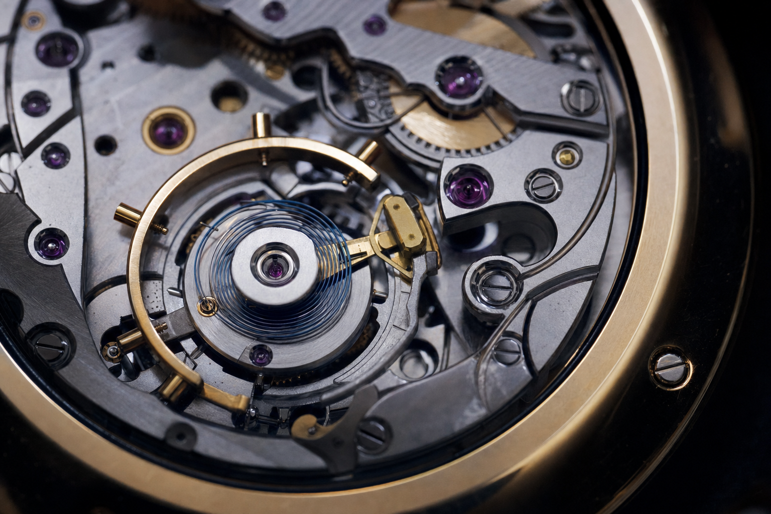 Patek Philippe Gyromax balance wheel with adjustable weights and the innovative Spiromax silicon hairspring