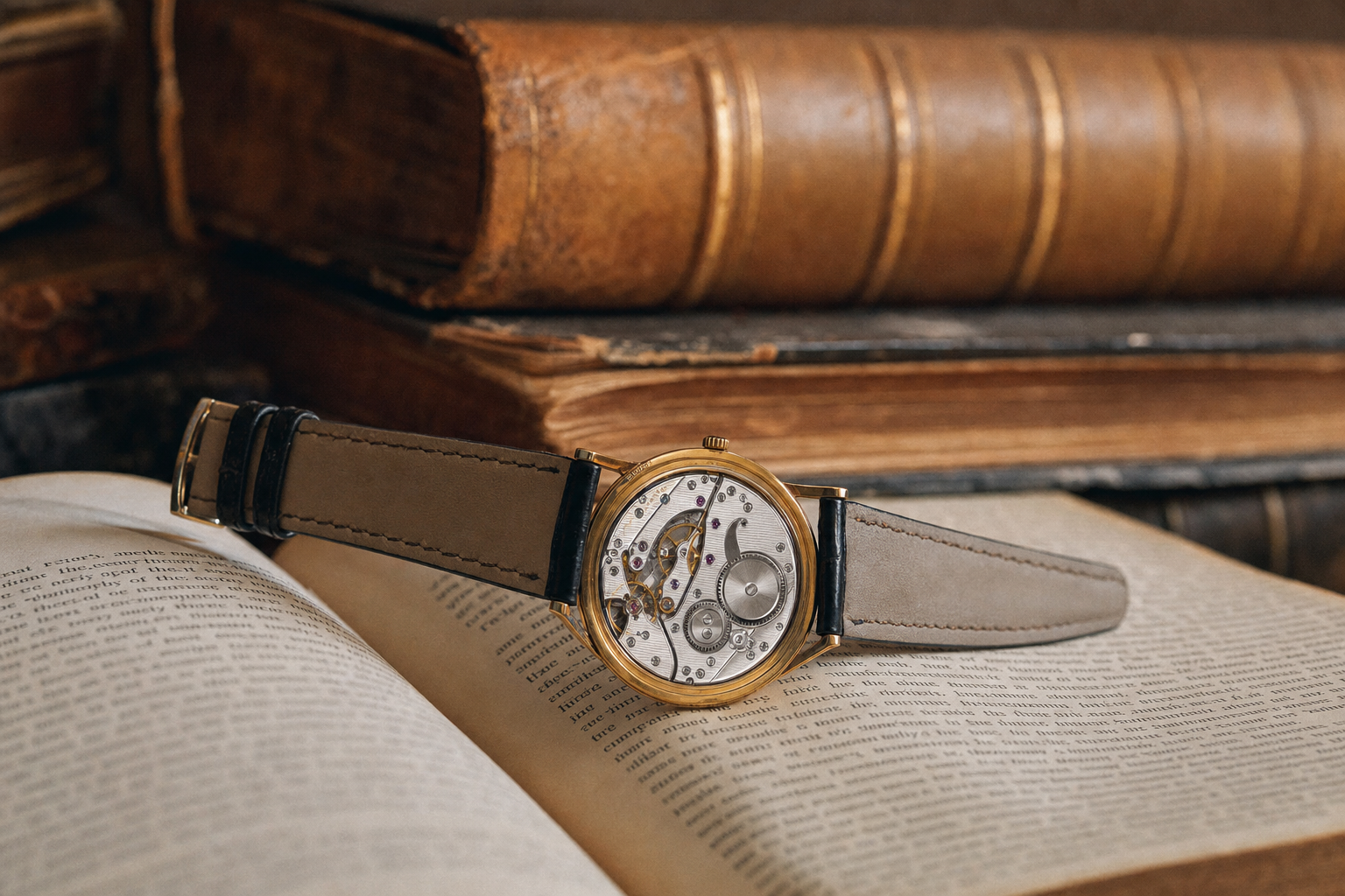 An intricate view of the historic Piaget Caliber 9P ultra-thin manual-wind movement, revealing its slender components and exquisite finishing.