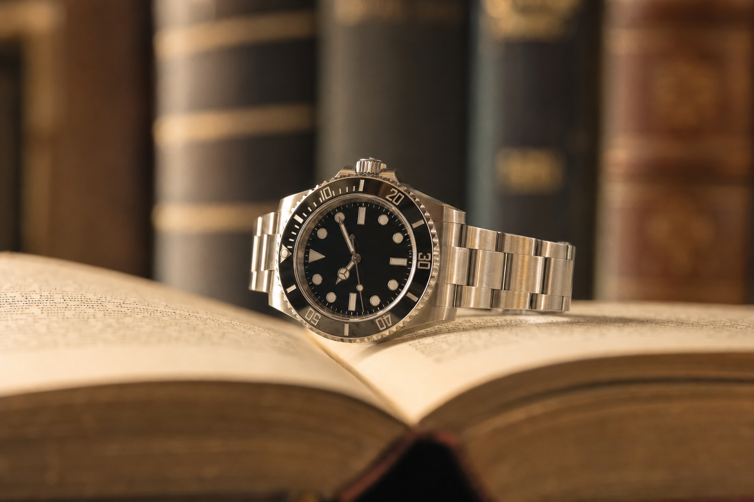 Iconic Rolex Submariner Ref 126610LN stainless steel watch with black ceramic bezel and Oyster bracelet, symbolizing luxury and precision.