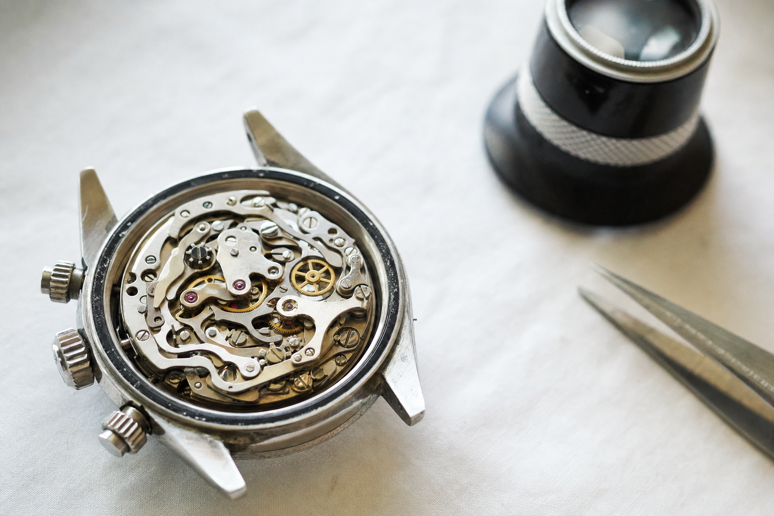 Detailed shot of a rare vintage Rolex Daytona Paul Newman dial with unique sub-register fonts and contrasting inner track.